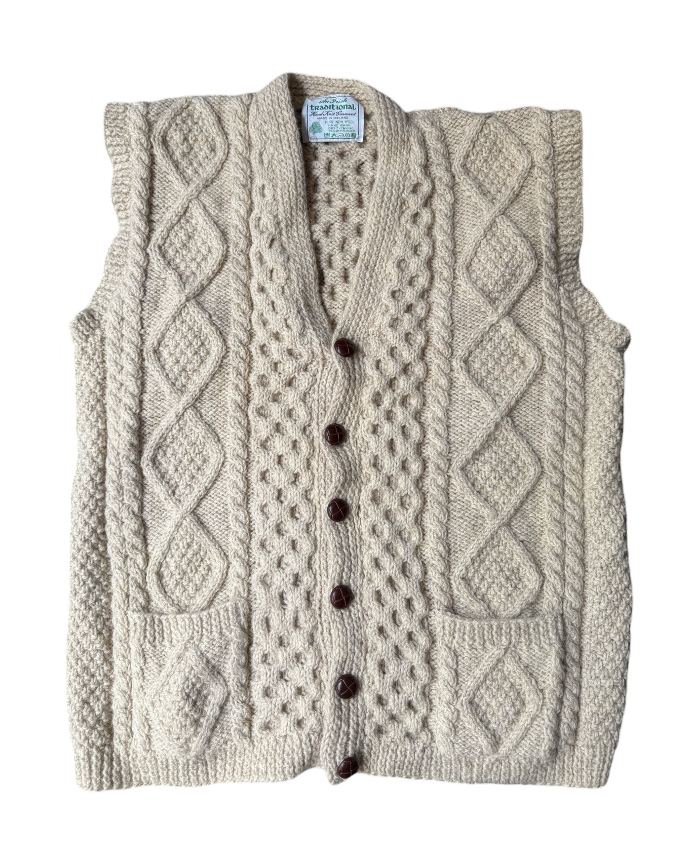 Vintage Wool Knit Vest Size L