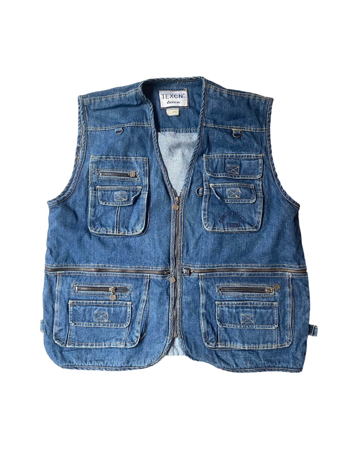 Vintage Y2K Denim Cargo Vest