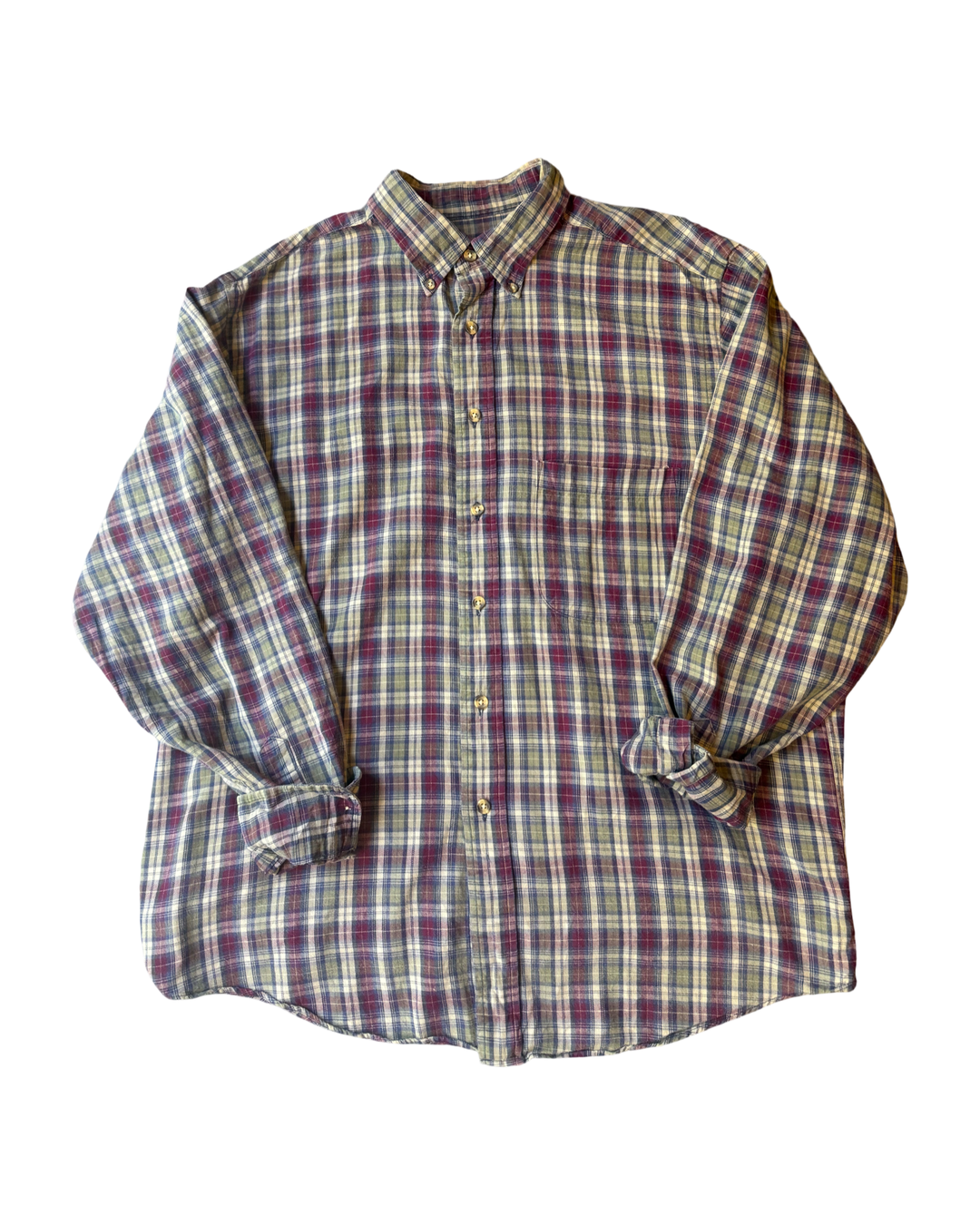 90s dress shirts men Online Vintage Store | Vintage 90's Men Plaid Flannel Shirt in Gray