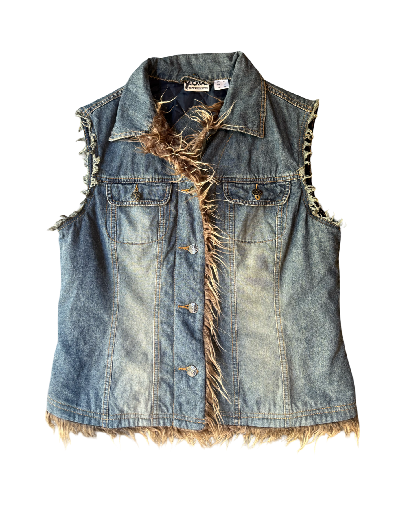 Vintage Y2K Denim Vest Size 10