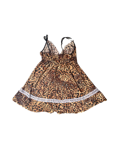 Vintage Y2K Leopard Slip Dress